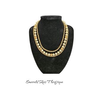 Vintage‎ crown trifari layered necklace